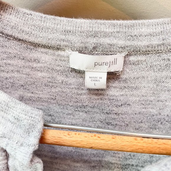 J. Jill Pure Jill Gray Marled Button Front Long Line Cardigan - Size L - Picture 5 of 6